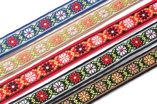 楽天市場】チロリアンテープ レトロフラワー（344-920） 9.黒×赤白