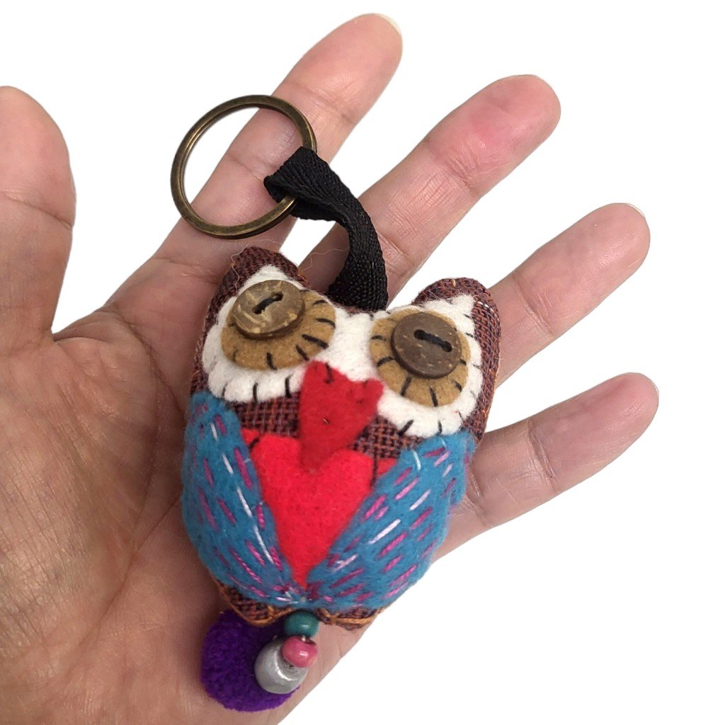 楽天市場】10000169 フクロウ キーホルダー ハンドメイド キーリング