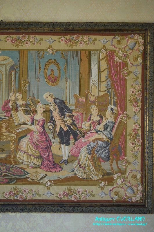 17世紀のサロン】 ゴブラン織額 小