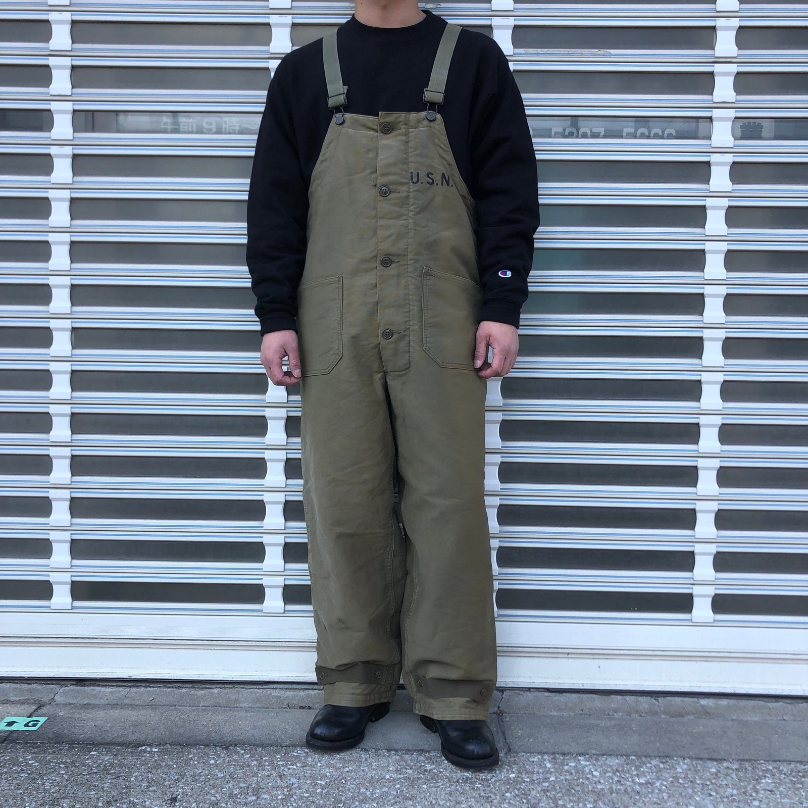 40s USN U.S.Navy 米軍実物 アメリカ海軍 N-1 デッキパンツ カーキ