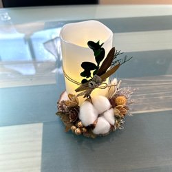 ドライフラワー フレーム アレンジメント バンパス クレビアゴールド