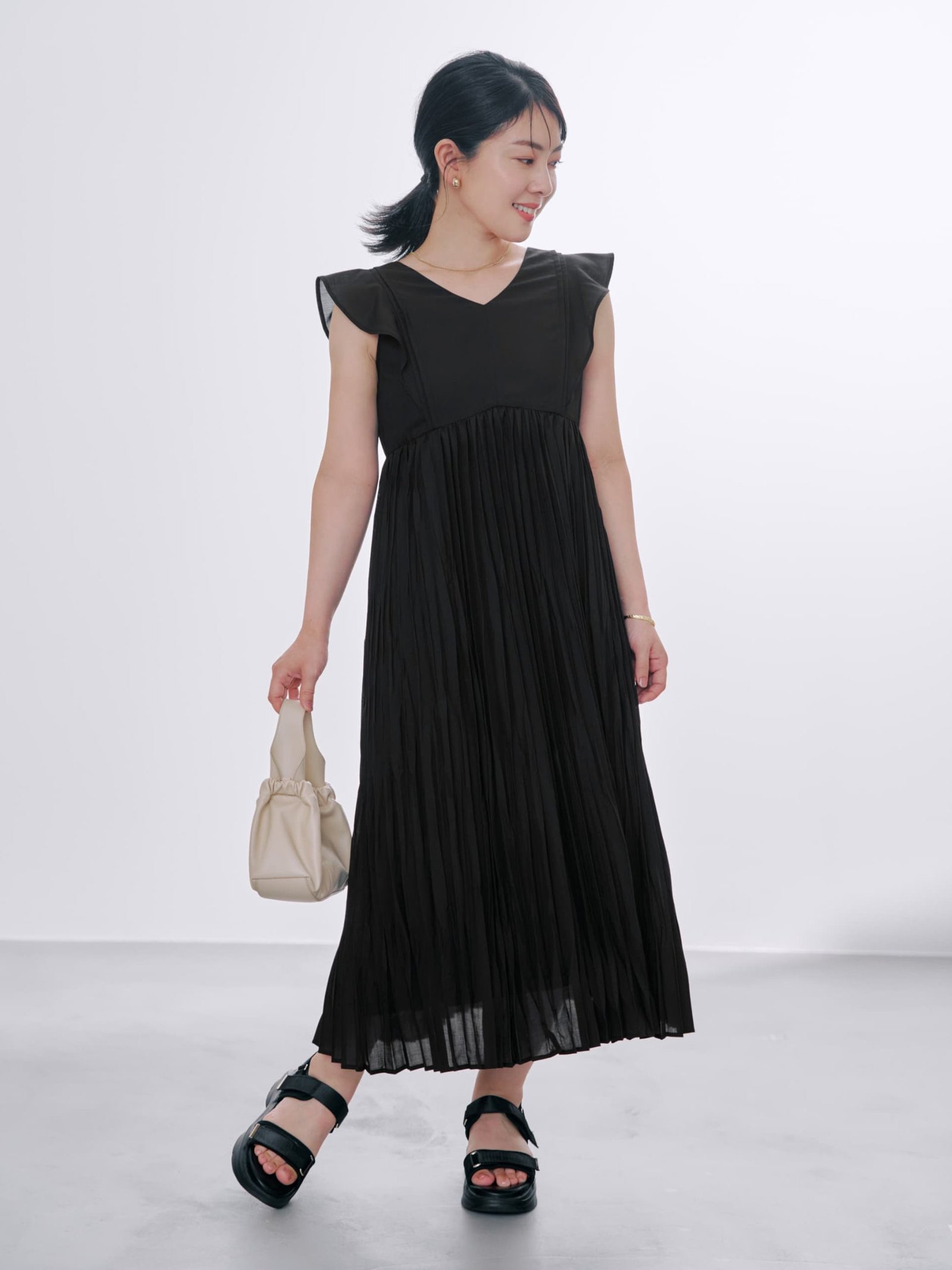 リンクルプリーツワンピース-short & regular | 小柄・低身長女性向け