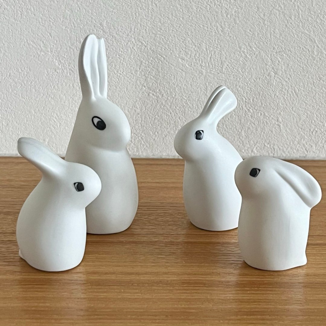 ARABIA - 【廃盤】ARABIA ヘルヤ うさぎの親子の置物 全種類 4点セット