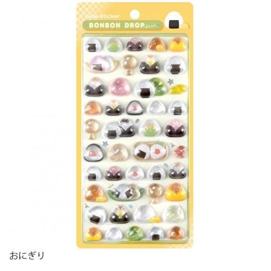 ネコポス対応】和柄・ボンボンドロップシール おにぎり - クーリア