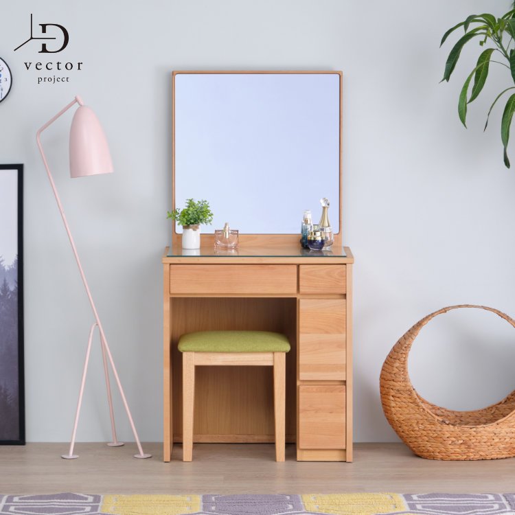 楽天市場】ドレッサー 化粧台 鏡台 メイク台 三面鏡 寝室 無垢材 天然